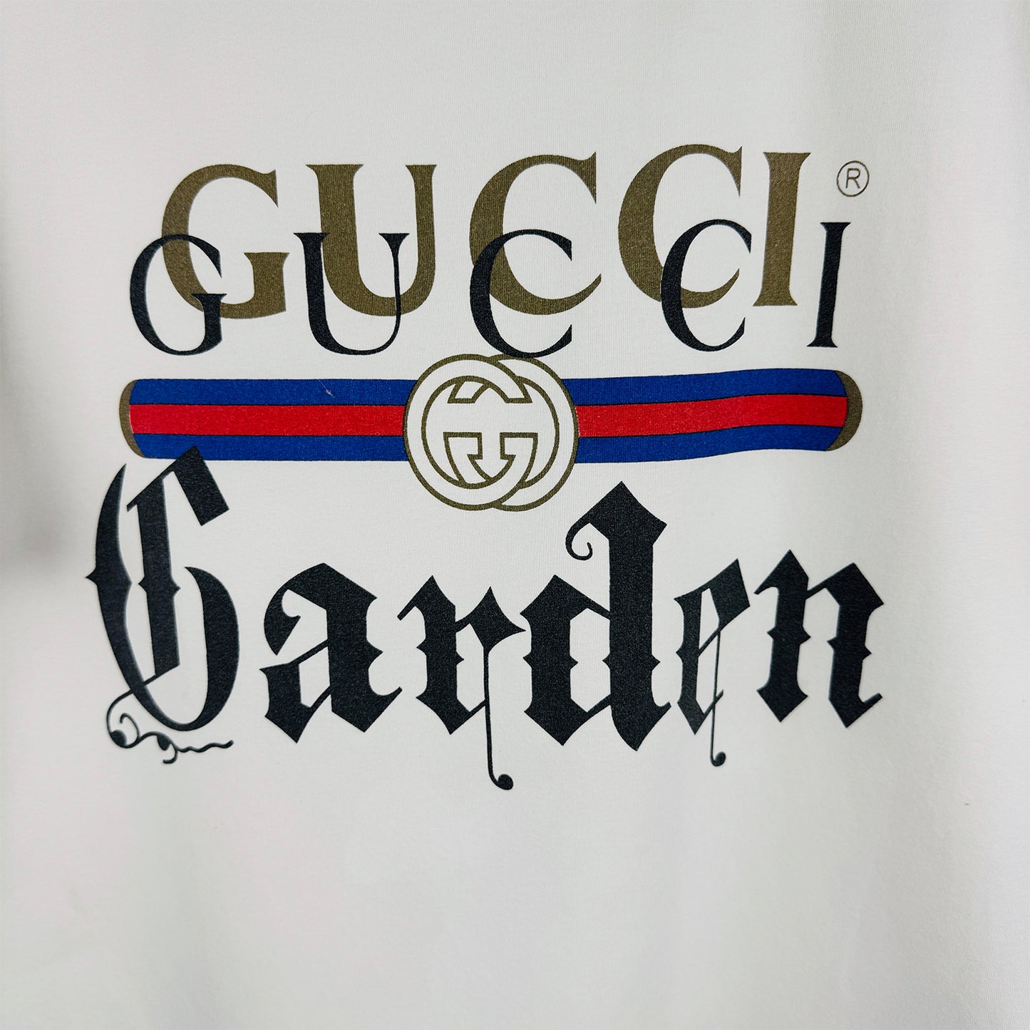 Gucci Garden Men's Embroidered Logo White T-Shirt (Size Medium)