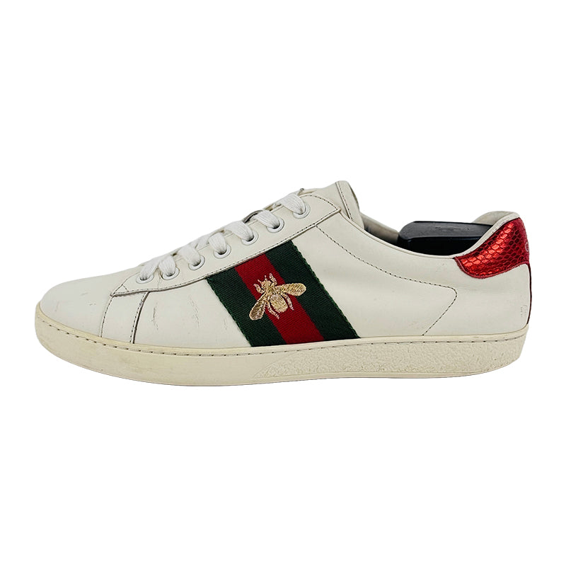 Gucci Men's Ace With Embroidered Bee Shoes (Size 42/42.5) - 429446 02JP0 9064