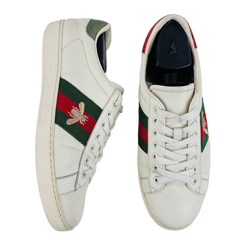 Gucci Men's Ace With Embroidered Bee Shoes (Size 42/42.5) - 429446 02JP0 9064