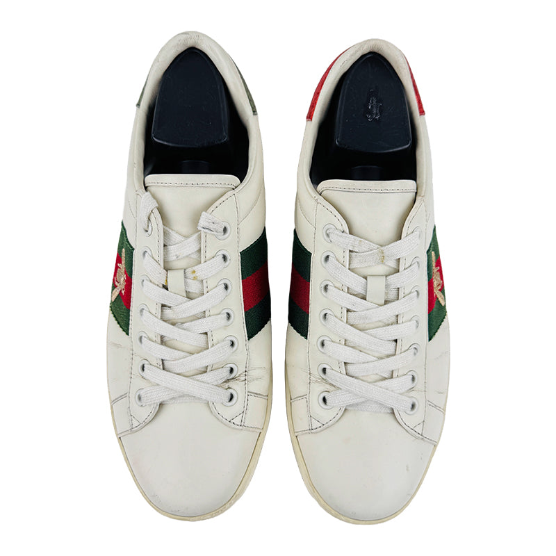 Gucci Men's Ace With Embroidered Bee Shoes (Size 42/42.5) - 429446 02JP0 9064