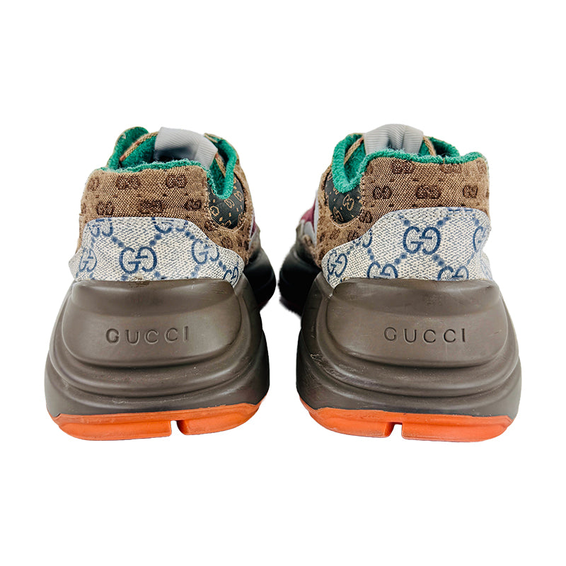 Gucci Men's GG Canvas Rhyton Multicolour Sneaker Shoes (Size 41.5/42)