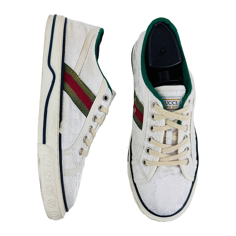 Gucci Men's Tennis 1977 White Sneaker Shoes (Size 41.5/42) - 801568 FADOG 9153