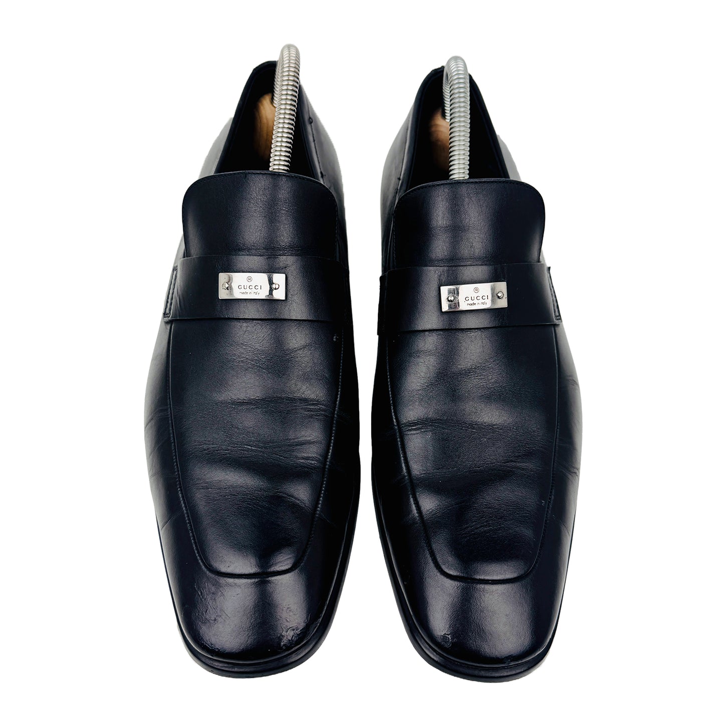 Gucci Metal Logo Detail Black Loafers (Size 42/42.5) - 253304