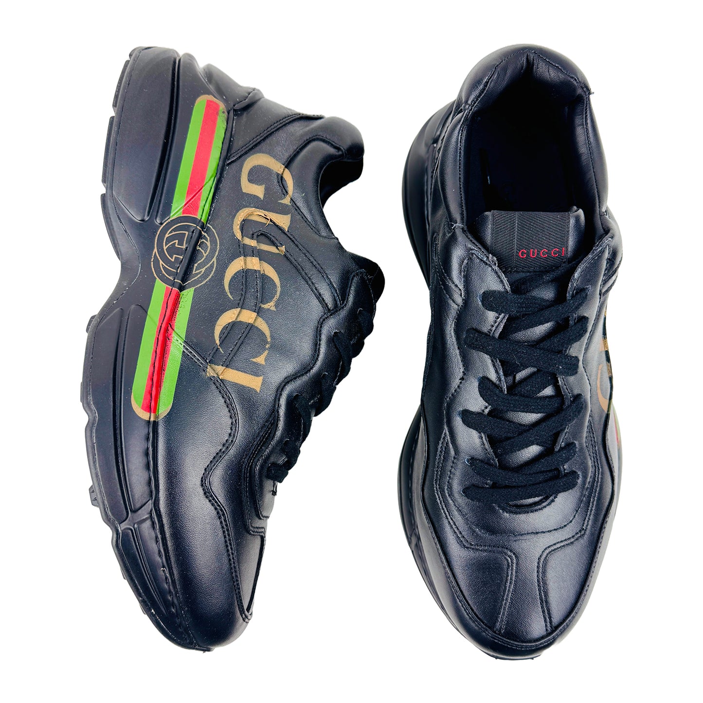 Gucci Rhyton Iridescent Logo Shoes (Size 44/44.5) - 498916 10 038