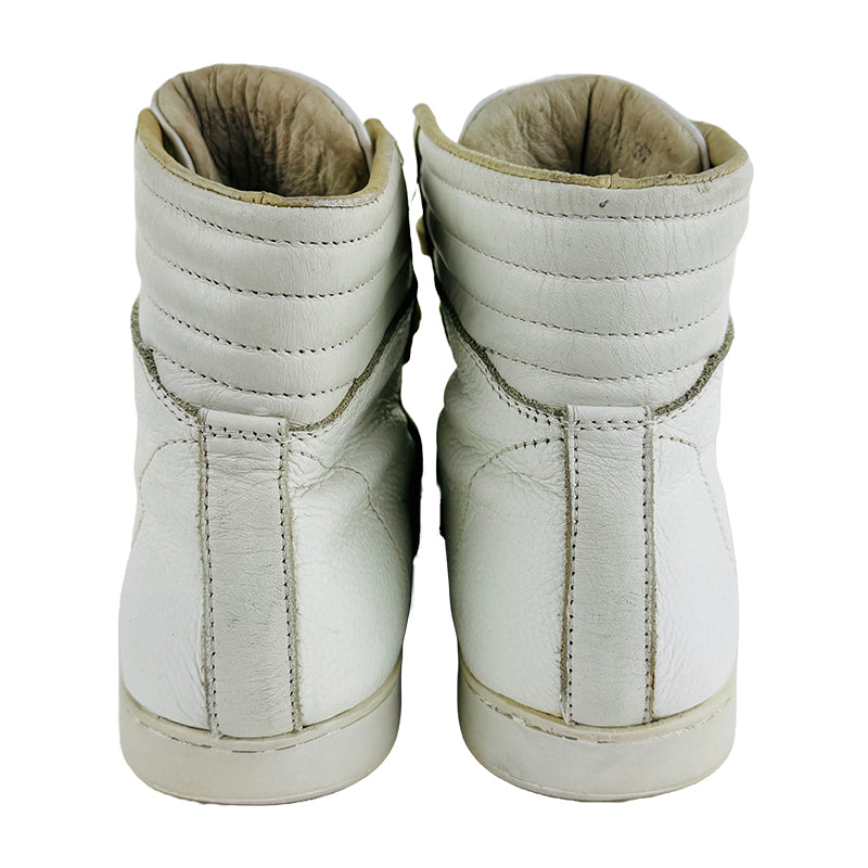 Gucci Women's Web Detail White High Top Sneaker Shoes (Size 37/37.5)