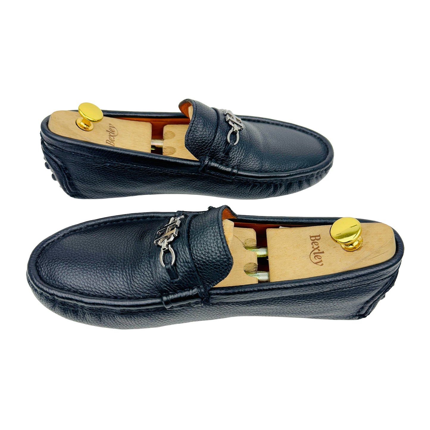 Hermes Men's Black With H Buckle Moccasins (Size 42.5/43)