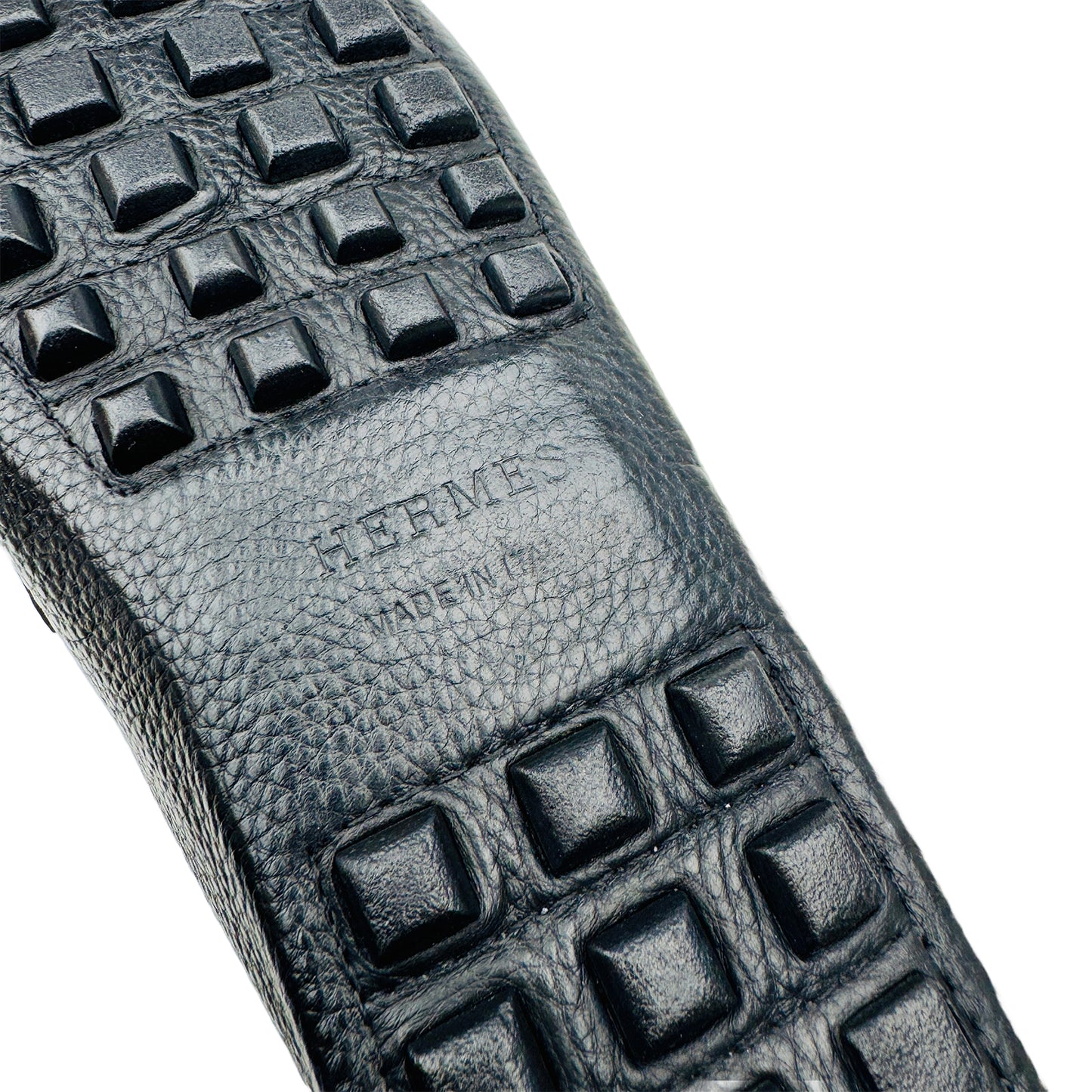 Hermes Men's Black With H Buckle Moccasins (Size 42.5/43)