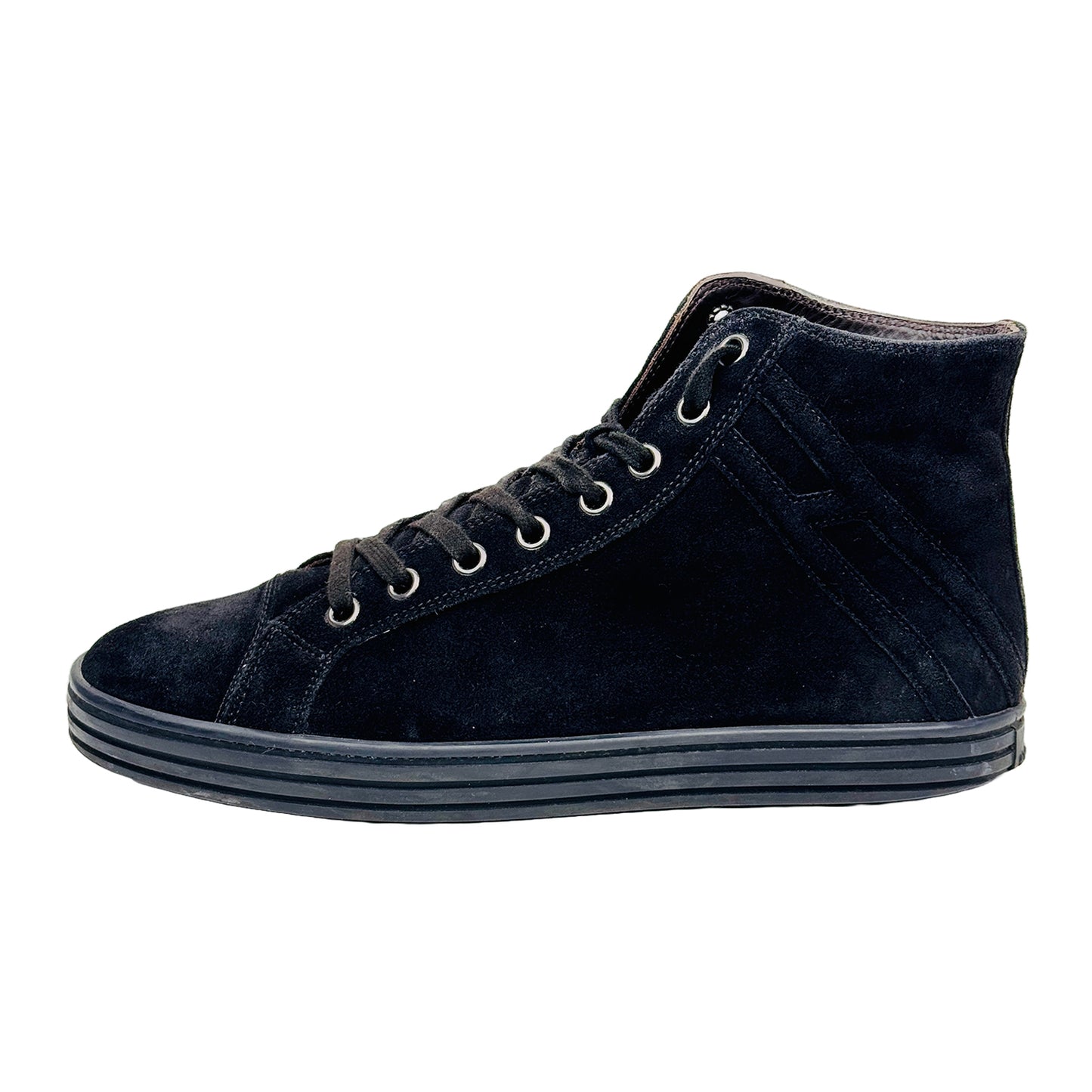 Hogan Men's Rebel Suede High Top Black Shoes (Size 44)