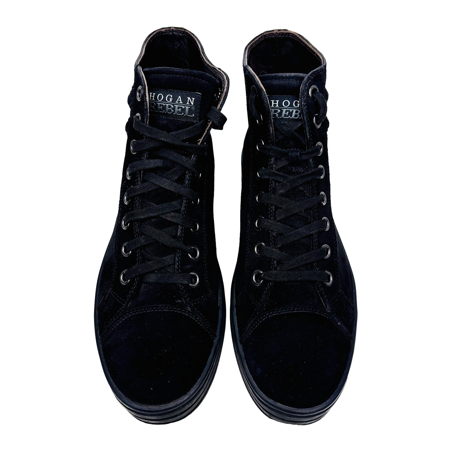 Hogan Men's Rebel Suede High Top Black Shoes (Size 44)