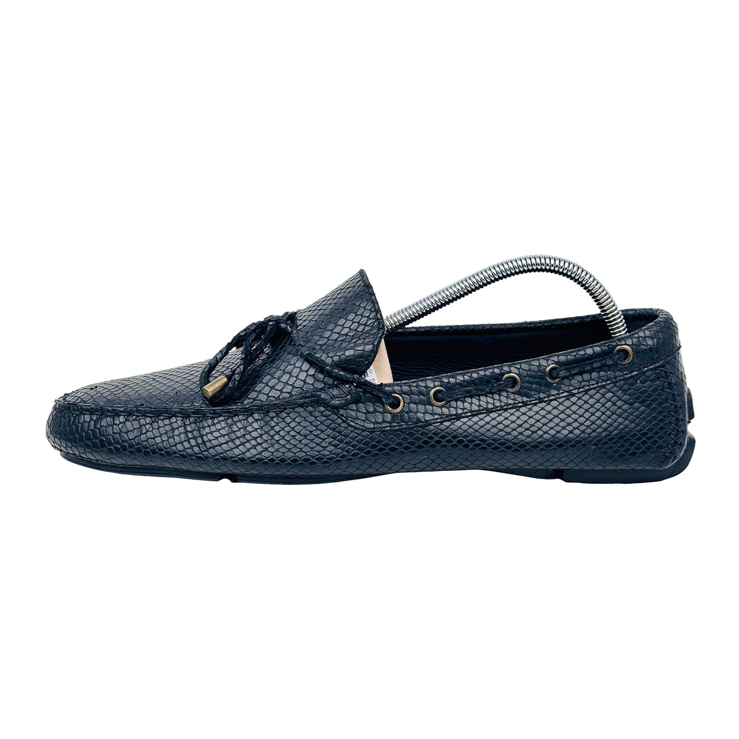 Just Cavalli Snake Effect Black Loafers (Size 45)