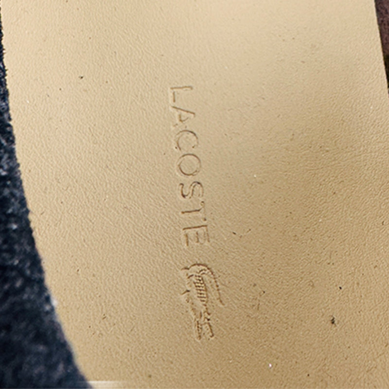 Lacoste Men's Suede Dark Brown Loafer Shoes (Size 44.5)