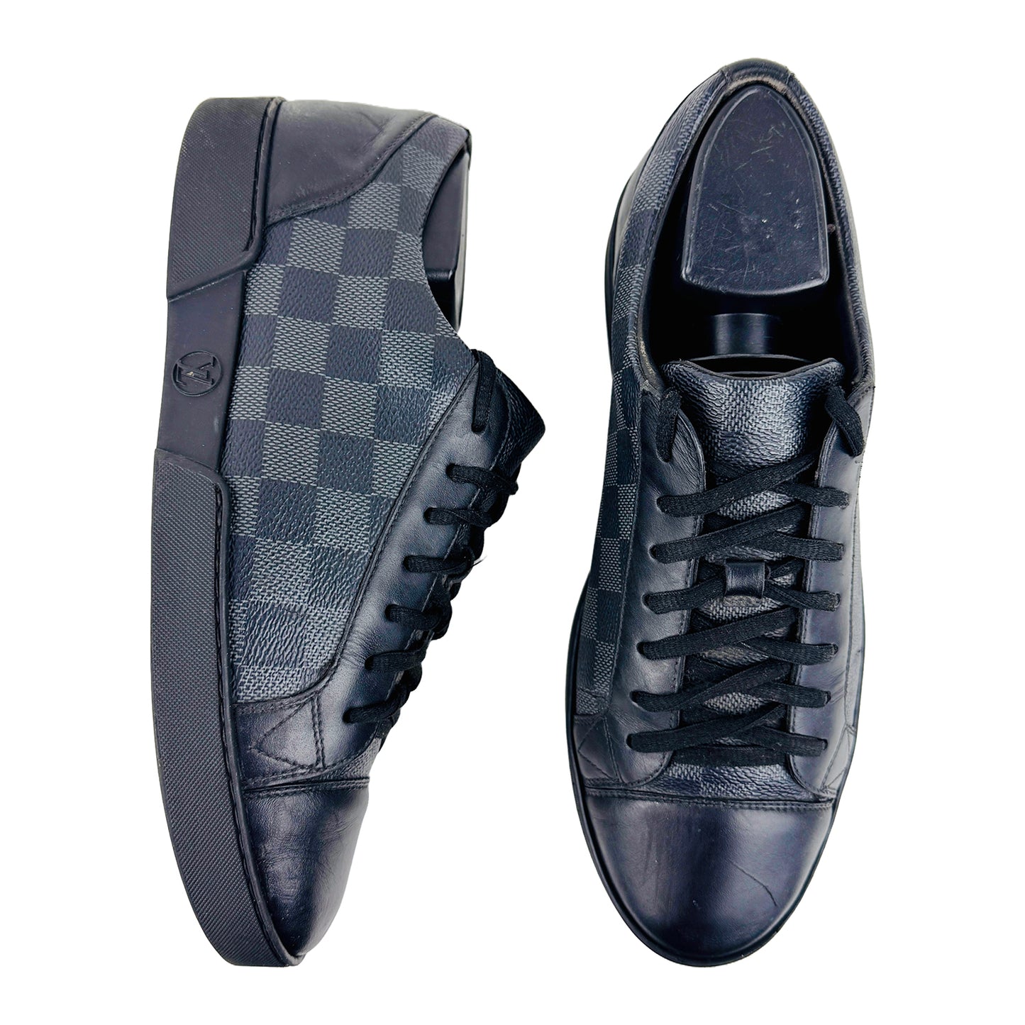 Louis Vuitton Men's Match Up Black Daimer Sneaker Shoes (Size 41/41.5)