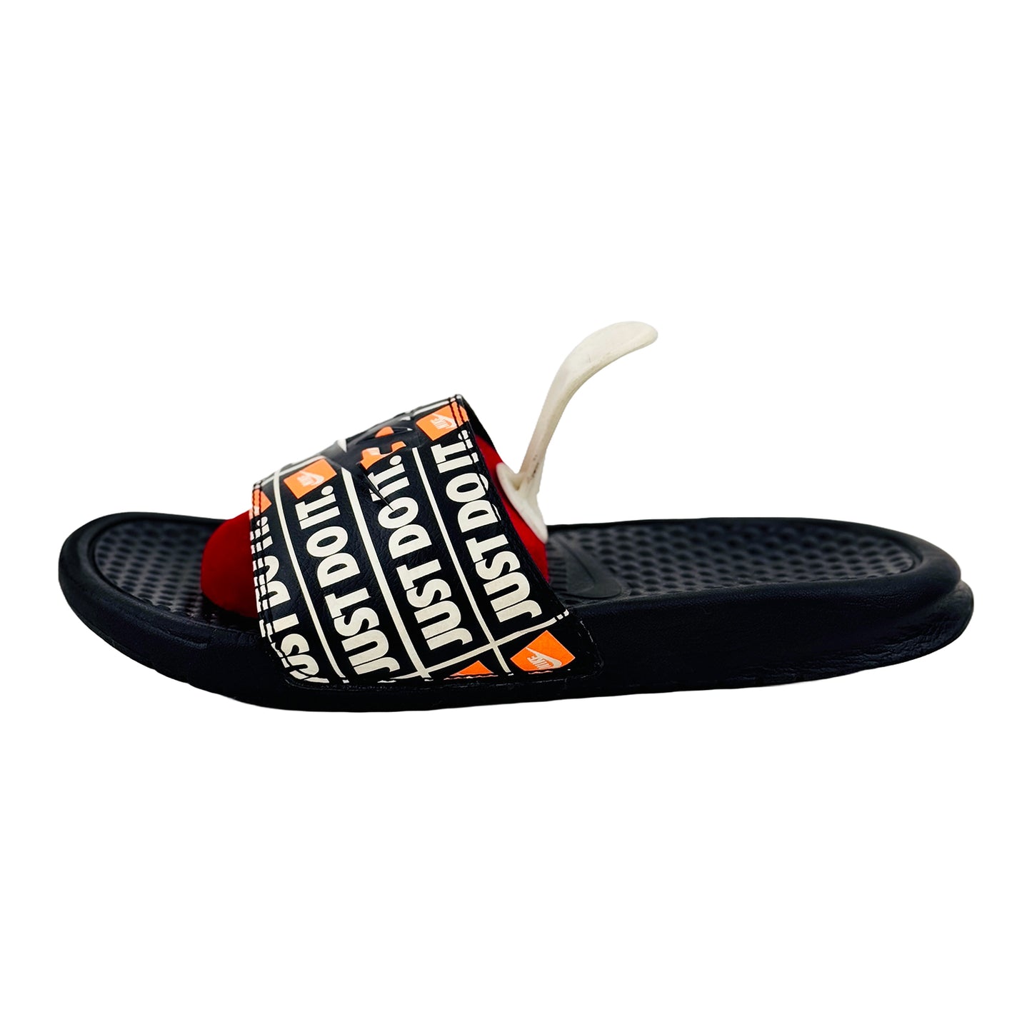 Nike Benassi JDI Orange Black Slides (Size 38.5) - 631261-016