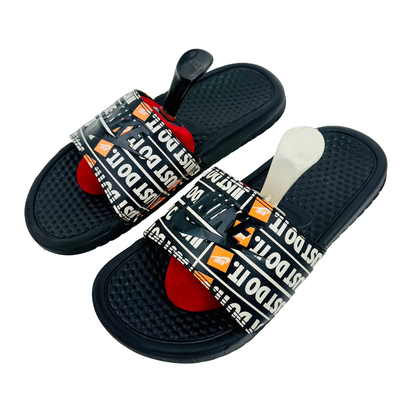 Nike Benassi JDI Orange Black Slides (Size 38.5) - 631261-016