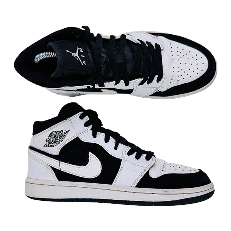 Nike Men's Air Jordan 1 Retro Mid Tuxedo Sneaker Shoes (Size 40) - 554727-113