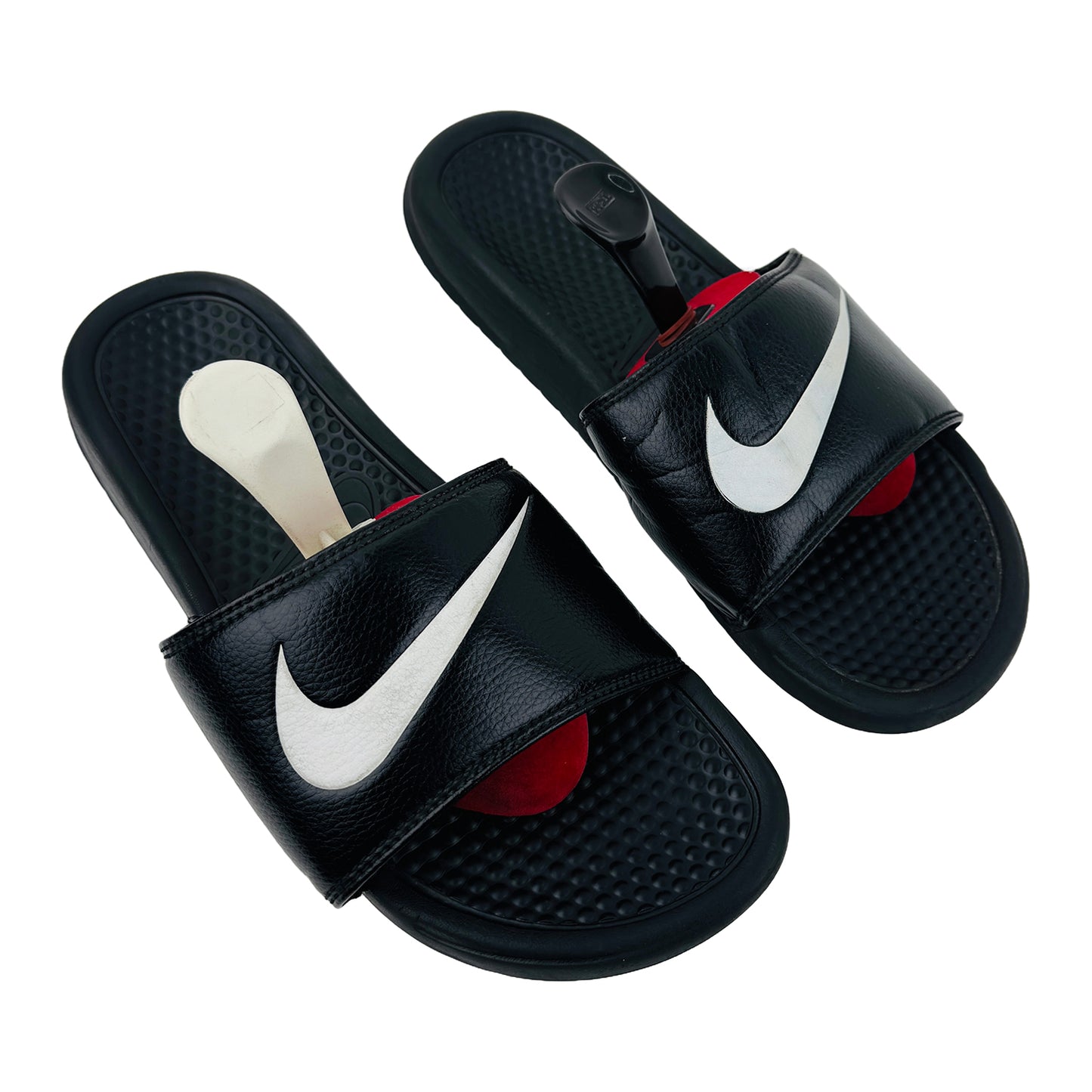 Nike Men's Benassi Swoosh Black Slides (Size 44) - 312618-011