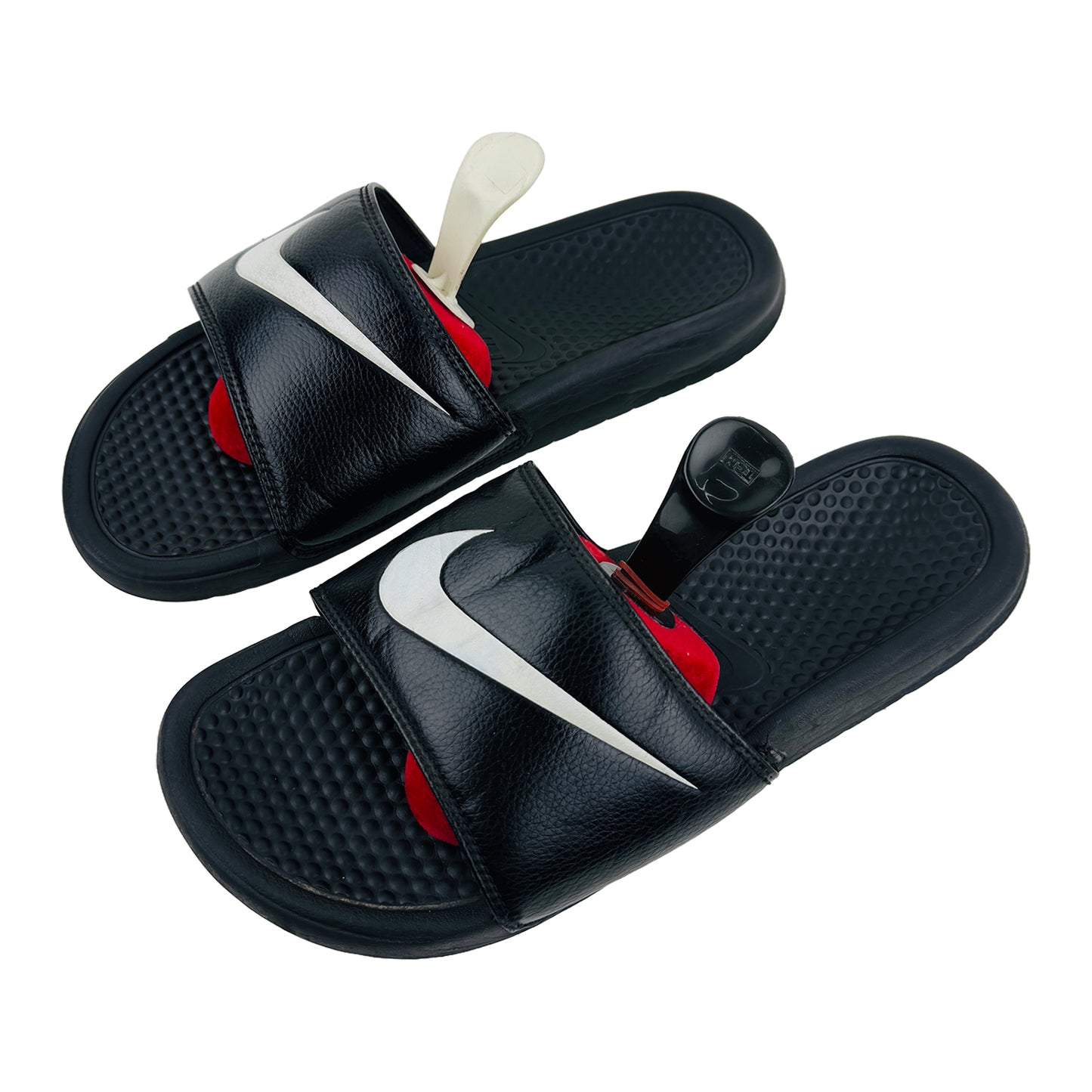 Nike Men's Benassi Swoosh Black Slides (Size 44) - 312618-011