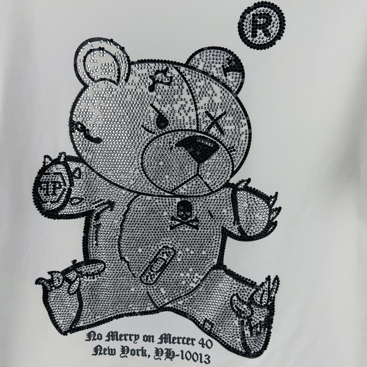 Philipp Plein Men's Diamonds Teddy Bear White T-Shirt (Size Small)