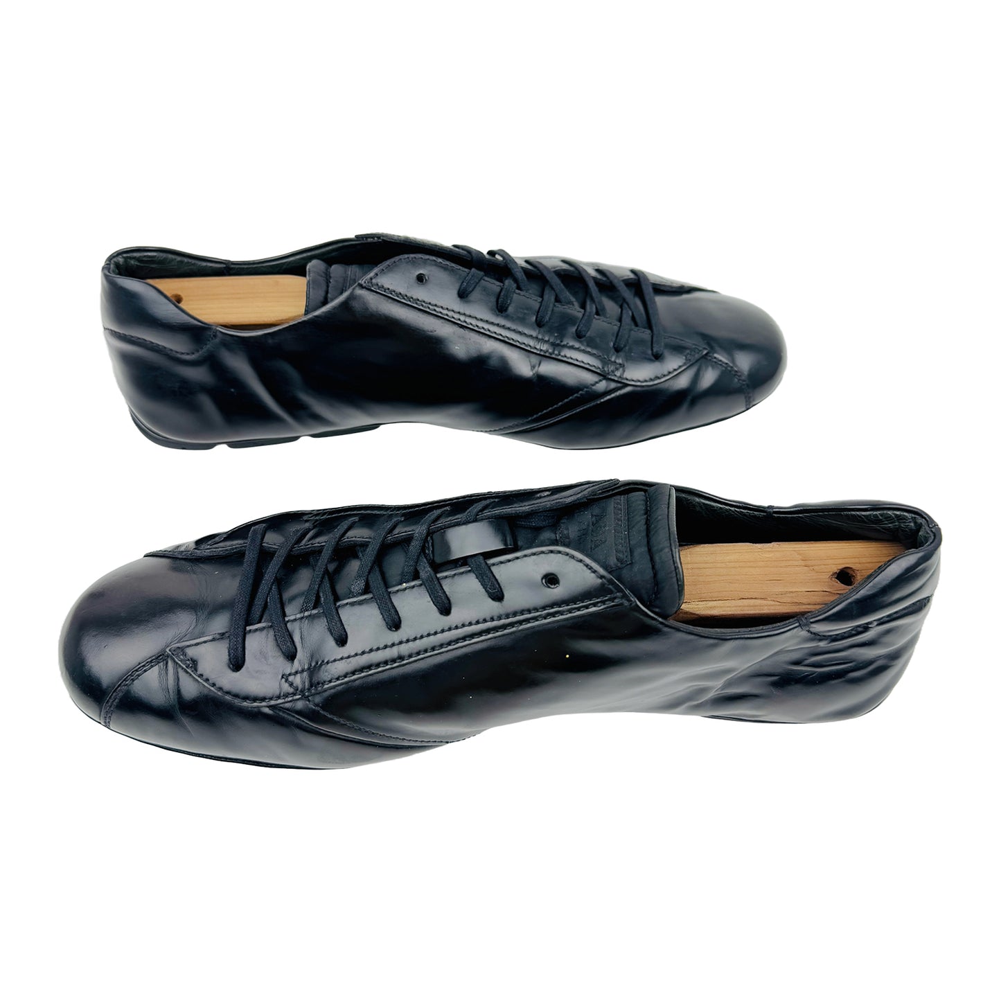 Prada Lace Up Black Low Top Sneakers (Size 42.5/43) - 2ED012