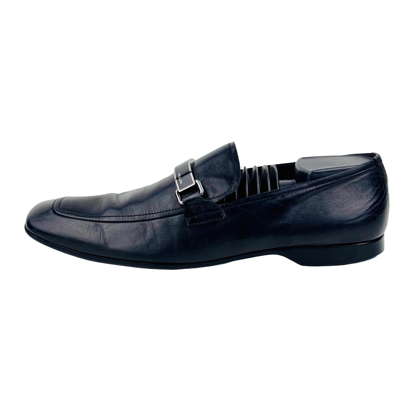 Prada Men's Leather Black Flat Shoes (Size 41.5/42) - 2D2697