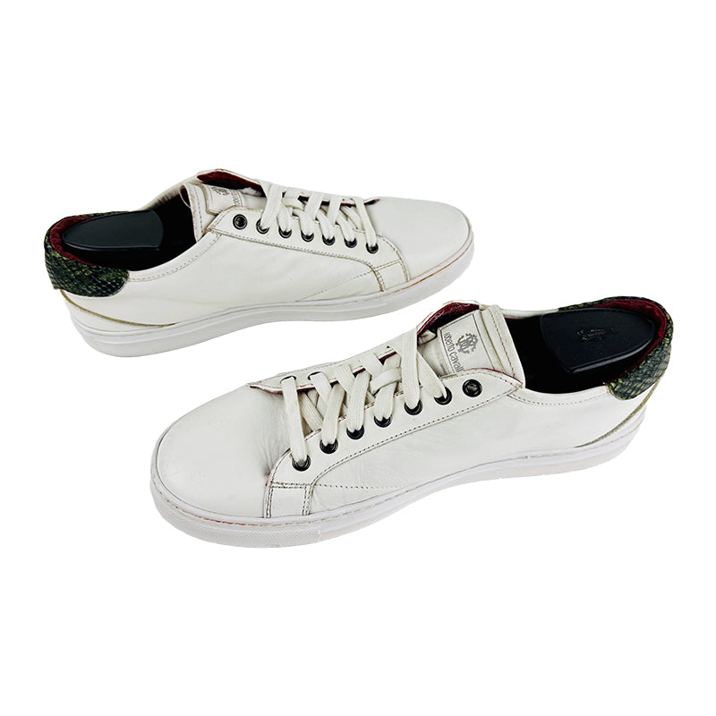 Roberto Cavalli Men's Blanco White Sneaker Shoes (Size 44)