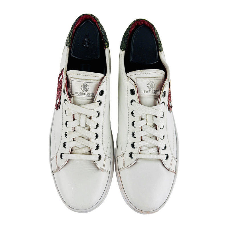 Roberto Cavalli Men's Blanco White Sneaker Shoes (Size 44)