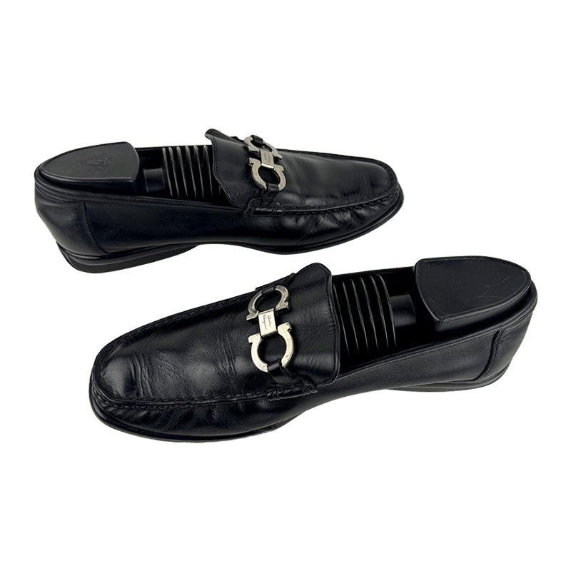 Salvatore Ferragamo Men's Black Leather Loafer Shoes (Size 41/41.5)