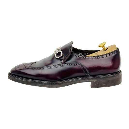Salvatore Ferragamo Men's Gancini Burgundy Loafers (Size 43/43.5)