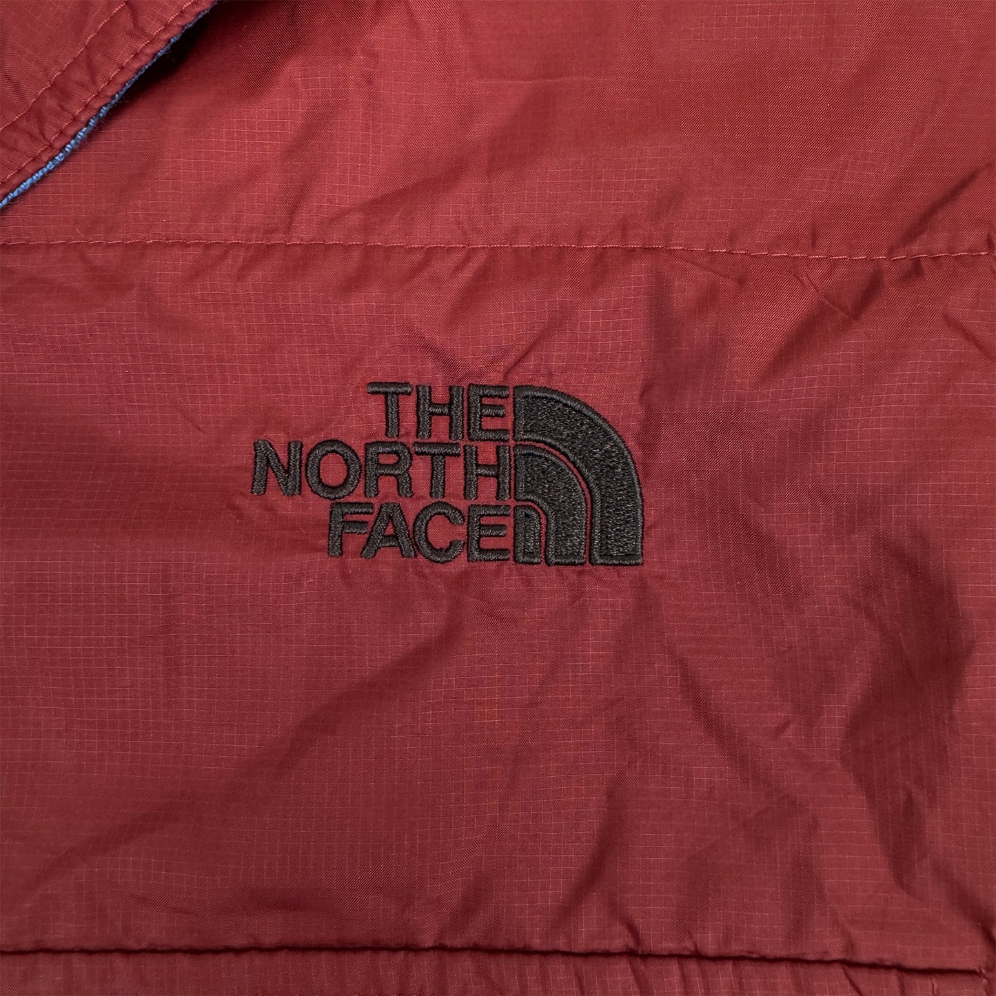 The North Face Men's Double Sided Bomber Blue/Maroon Jacket (Size Medium/Large)