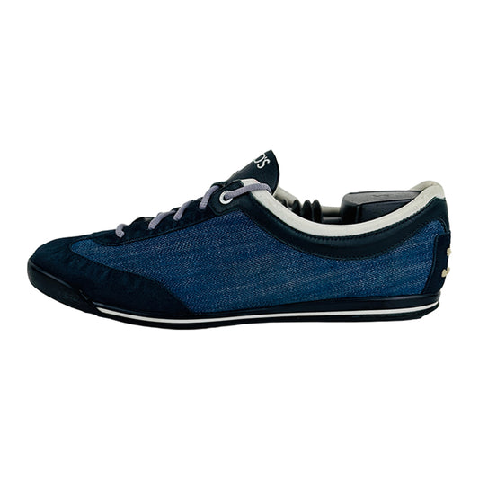 Tods Denim Low Top Leather Blue Sneaker Shoes (Size 41)