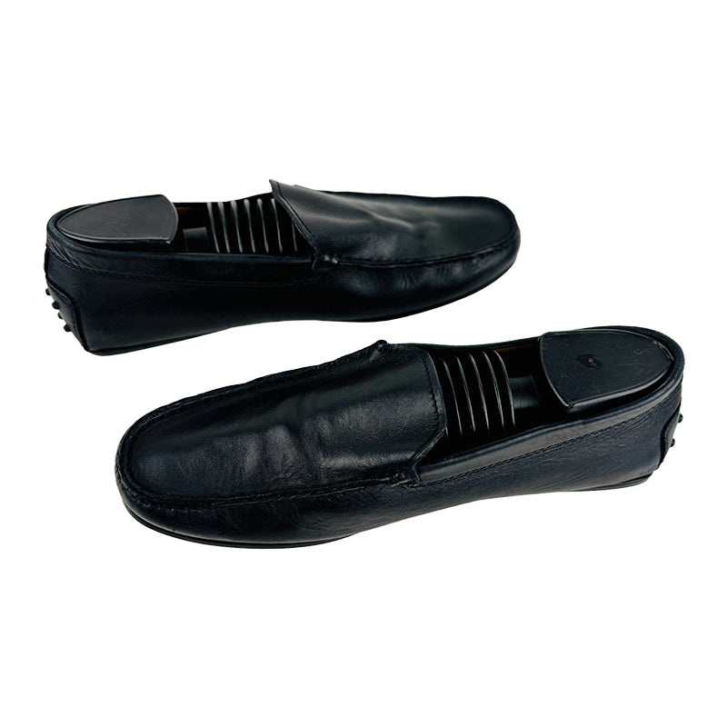 Tods Men's Black Leather Loafer Shoes (Size 43/43.5)