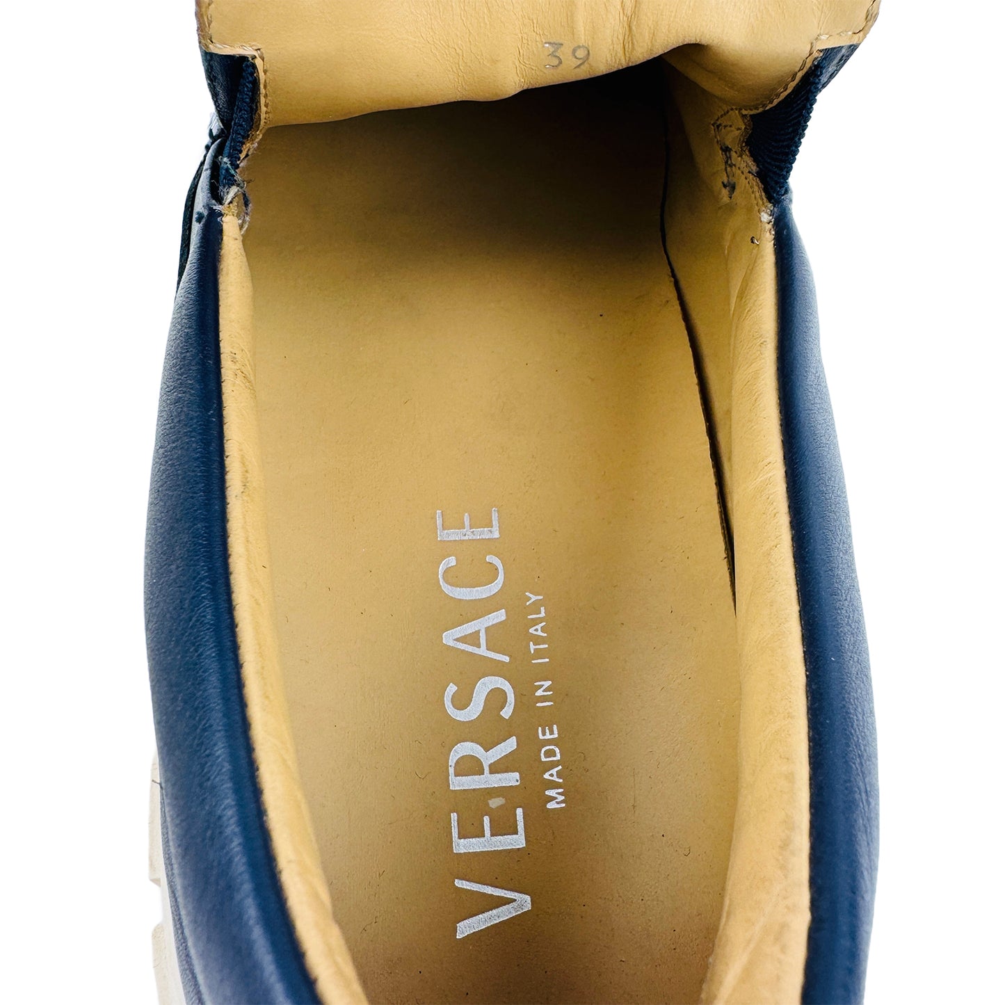 Versace Baroque Suede Slip On Shoes (Size 39/39.5)