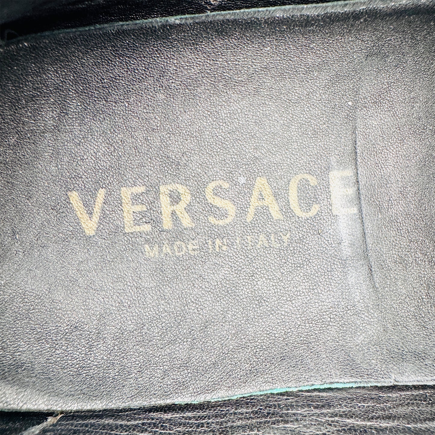 Versace Medusa Leather Detail Black Loafers (Size 40)