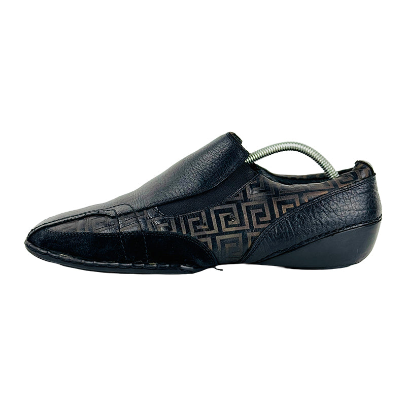 Versace Men's Black Leather Loafer Shoes (Size 43)