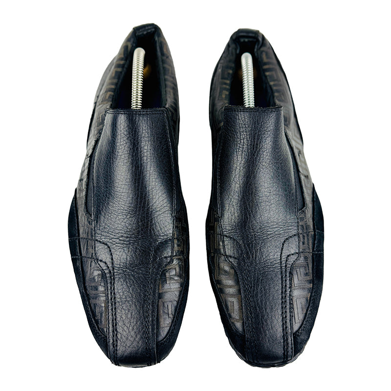 Versace Men's Black Leather Loafer Shoes (Size 43)