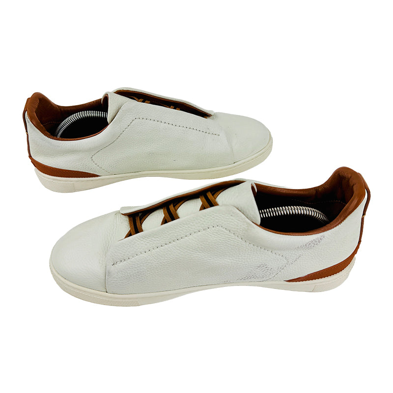 Zegna Men's Canvas Triple Stitch Off White Shoes (Size 44.5/45)